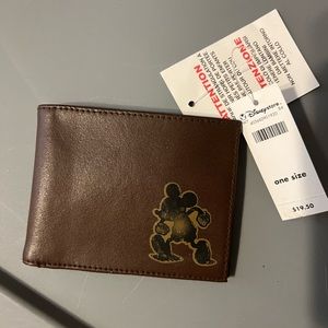 Brown leather Mickey wallet